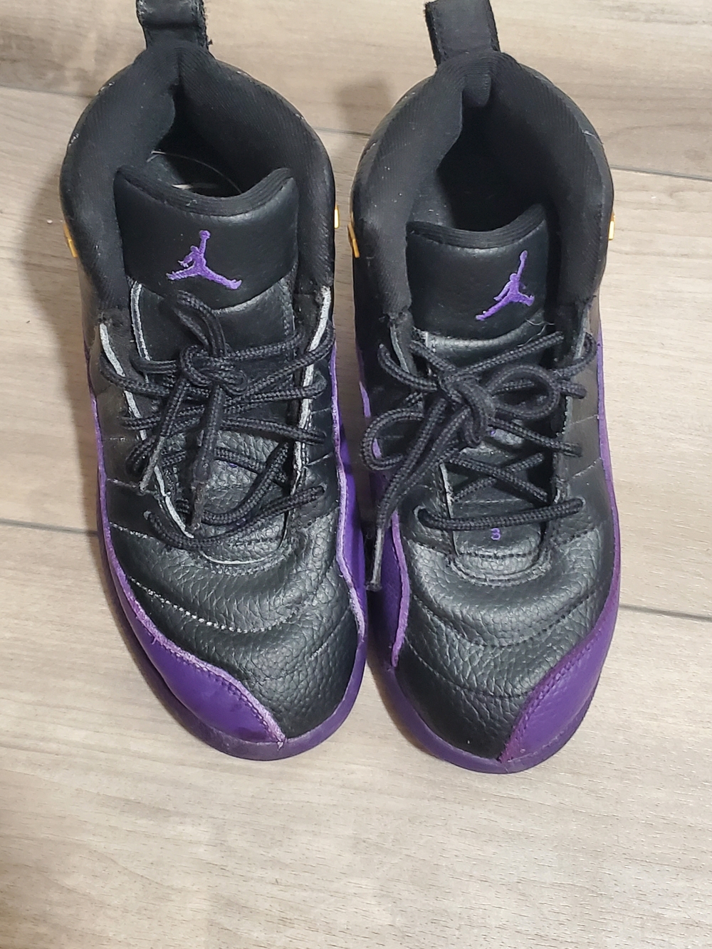 Nike Kids Black and Purple High-Top Basketball Sneakers